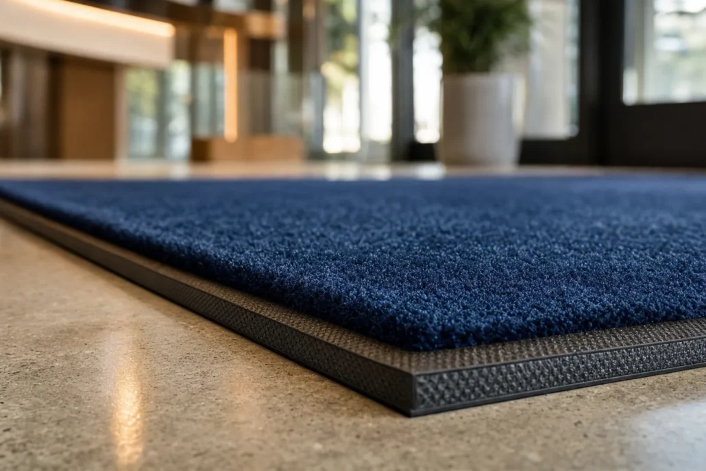 Rubber backing on mats
