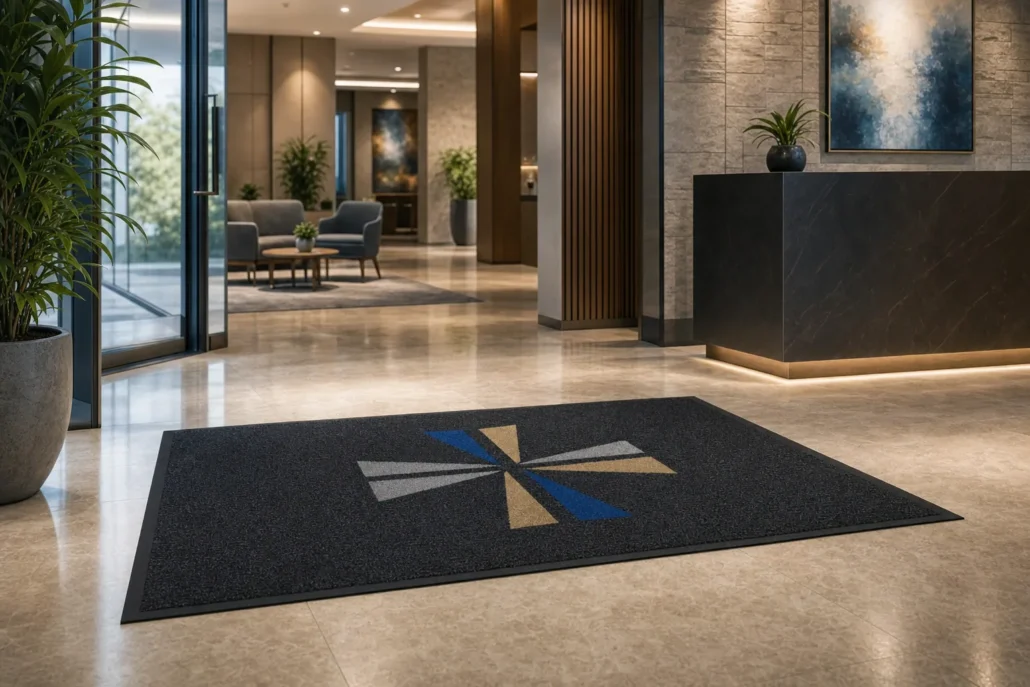 Slip resistant logo floor mat
