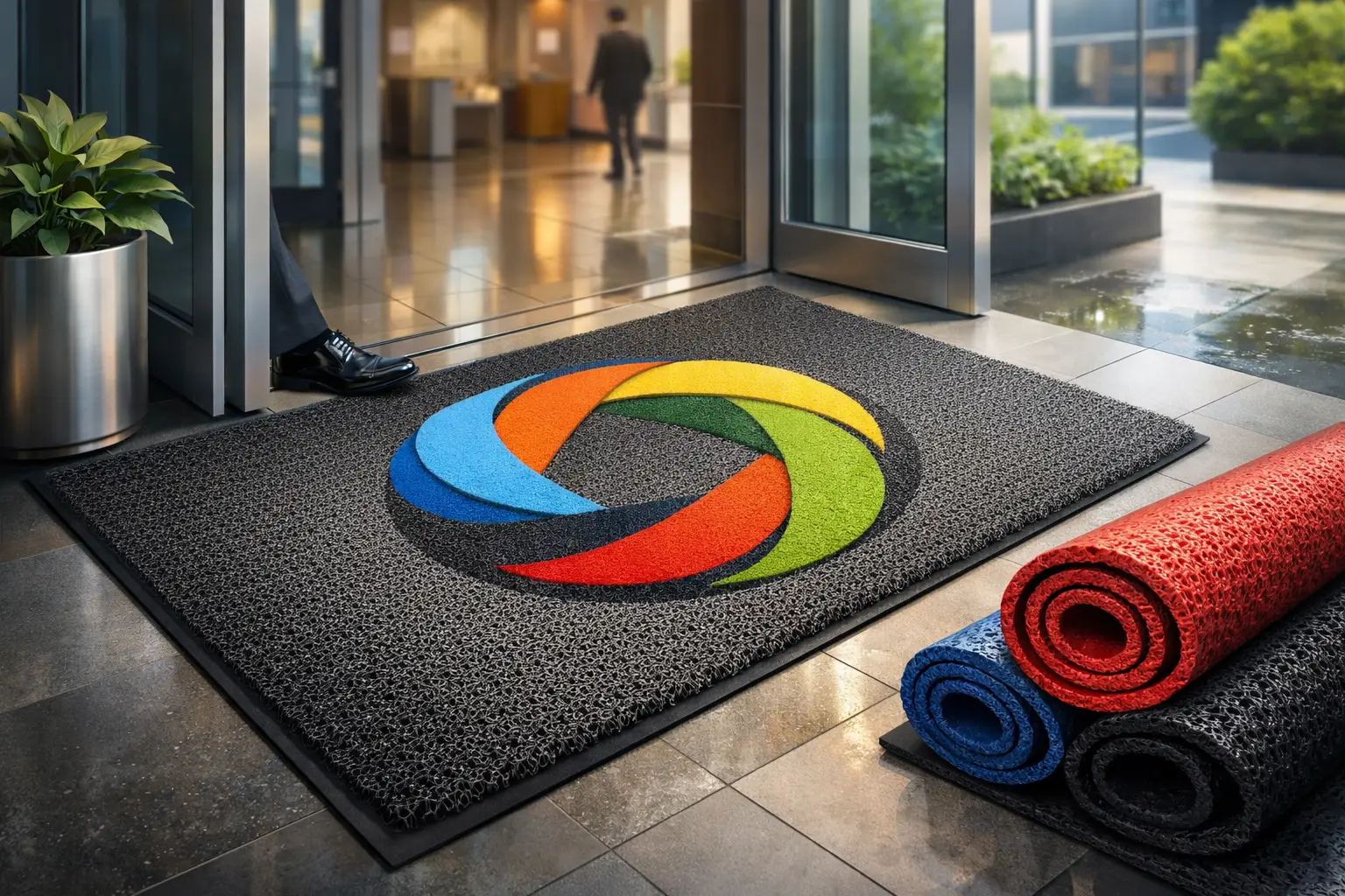 Vinyl Loop Logo Mats for Busy Entrances
